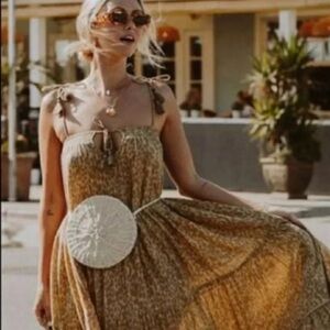 NWT Sample Spell and the Gypsy Wild Thing Strappy Size Small  Mustard Leopard